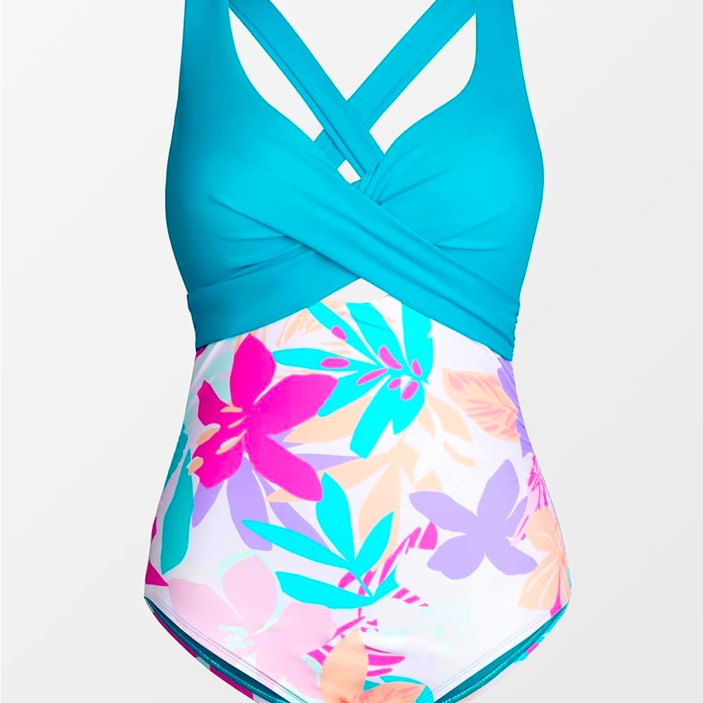 NWT Cupshe 1 piece twist front bathing suit size 2x